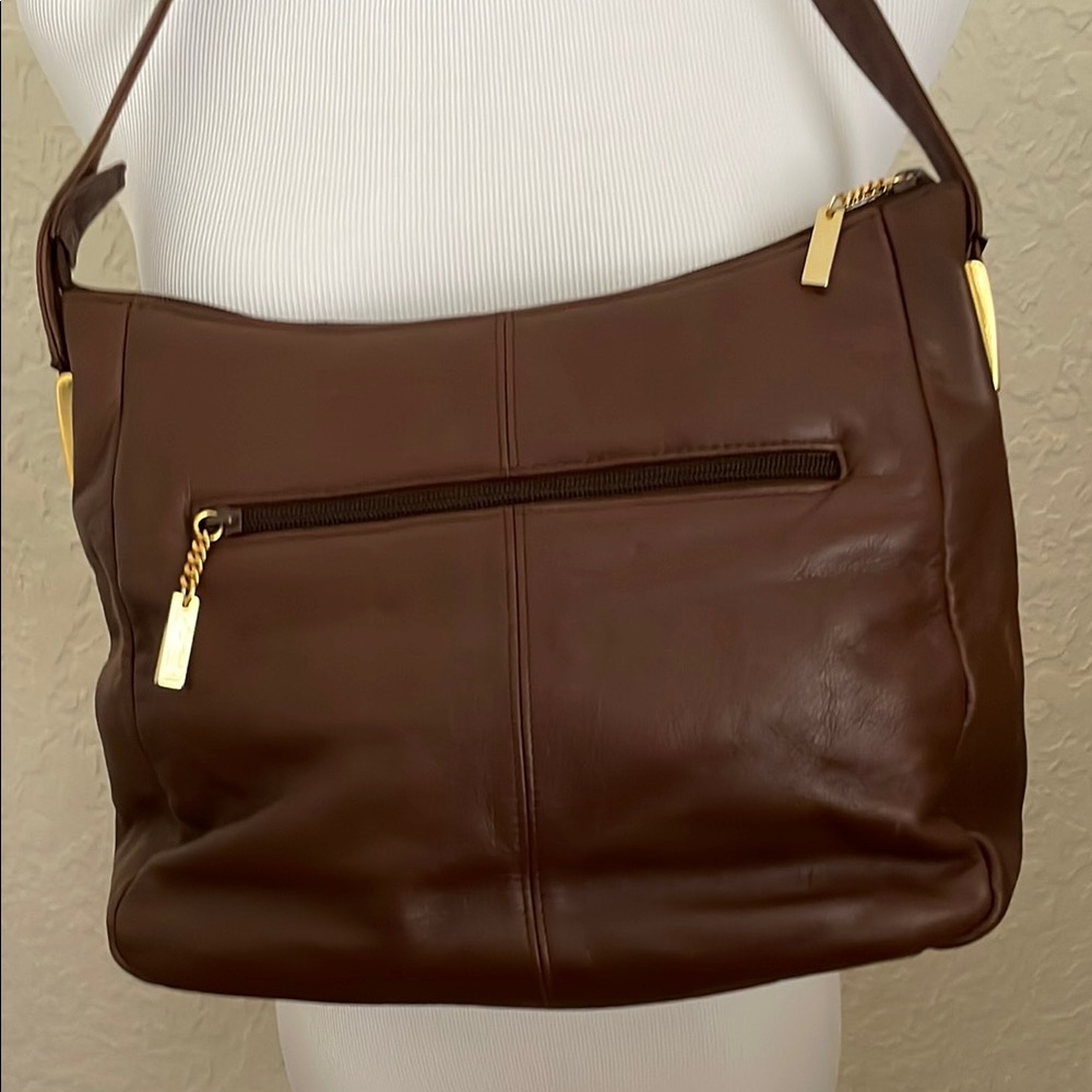 Brown Crossbody Bag with Adjustable Strap and Spacious Compartment 8” by 11”